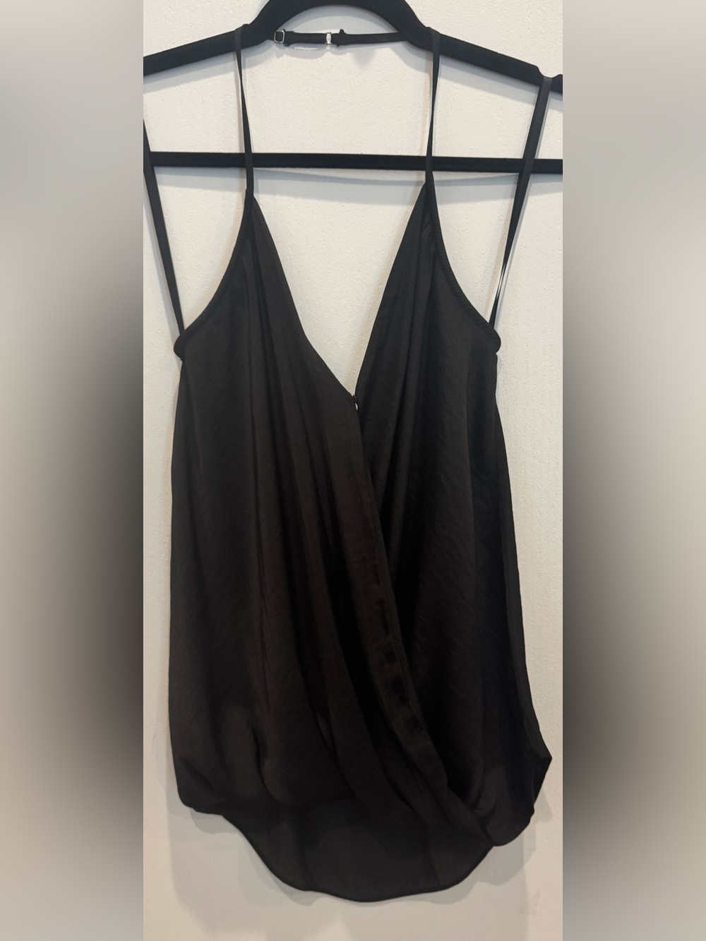 POOKIE AND SEBASTIAN NAKED ZEBRA Sleeveless Surplice Front Blouson Blouse Blk M
